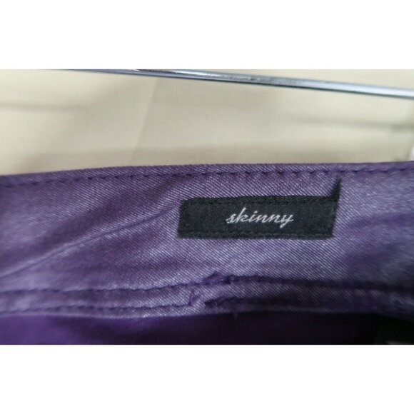 NWT Seven7 Luxe Coated Skinny Jeans Women's Size 24 Purple Shiny Waxed High Rise - Picture 9 of 11